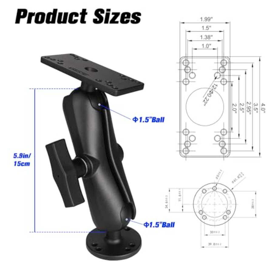 Kayak/boat fish finder mount:  - Fish Finder Mount recensie en prijs