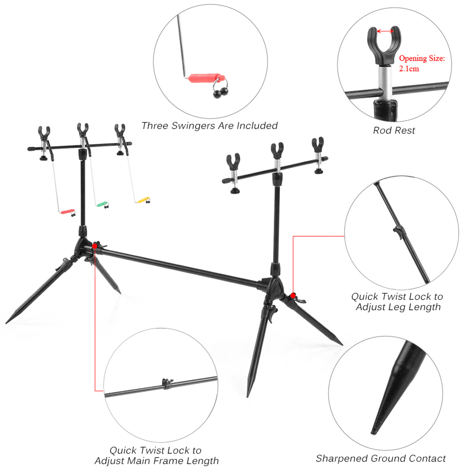 Lixada 3-in-1 Fishing Rod Pod  - Bite Indicator recensie en prijs