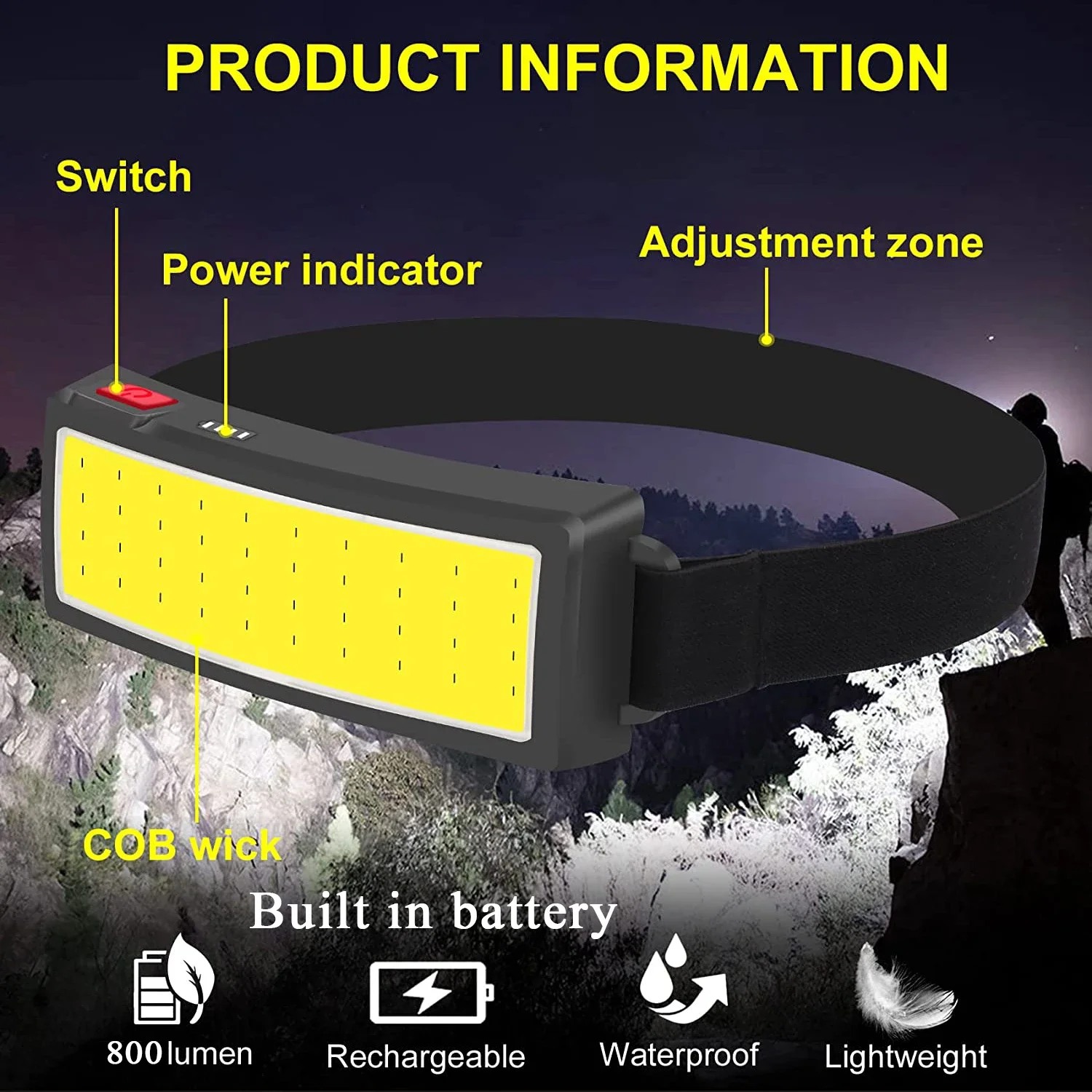 COB Portable LED Headlights Ou - Fish Finder Battery recensie en prijs