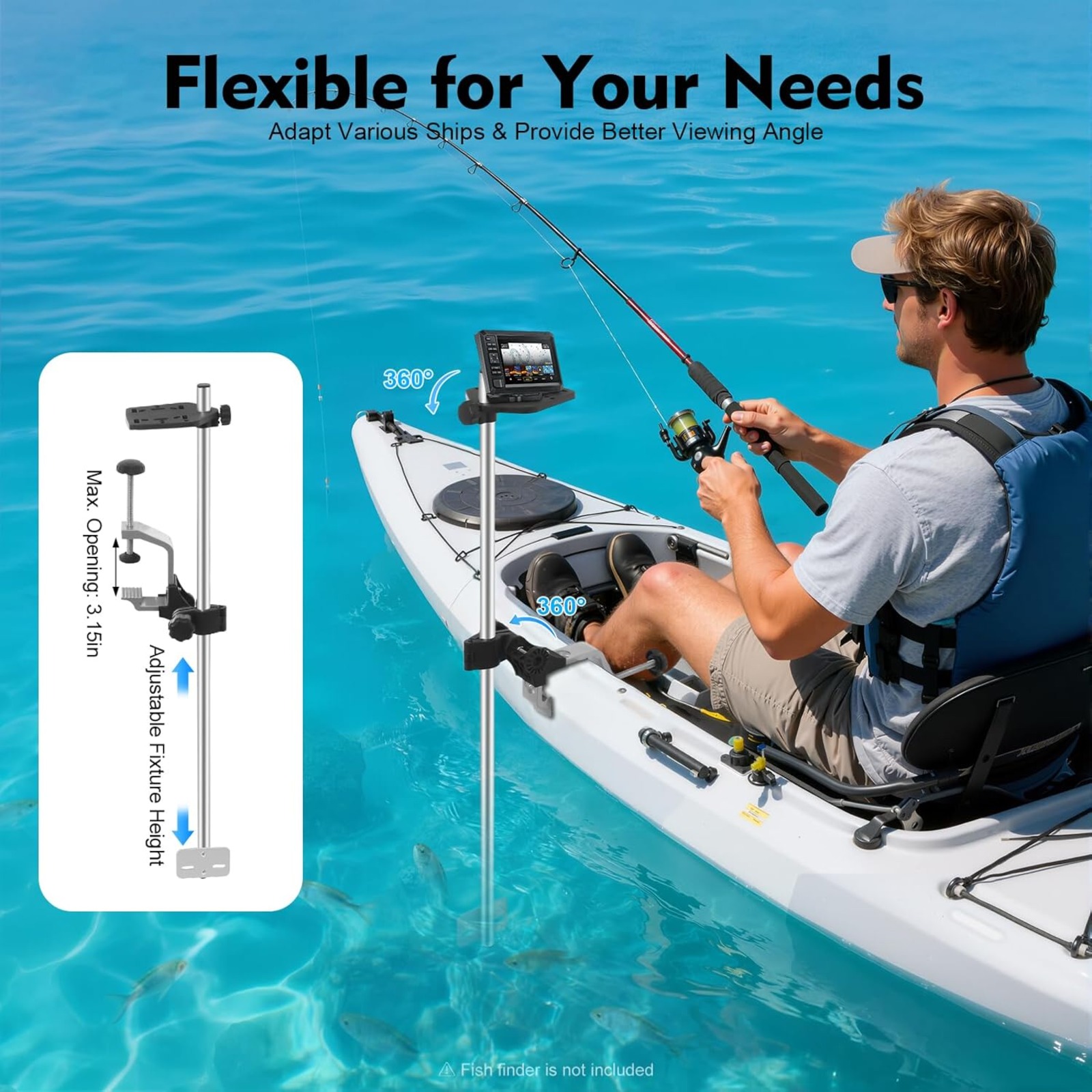 Portable 360° Adjustable Trans - Fish Finder Mount recensie en prijs