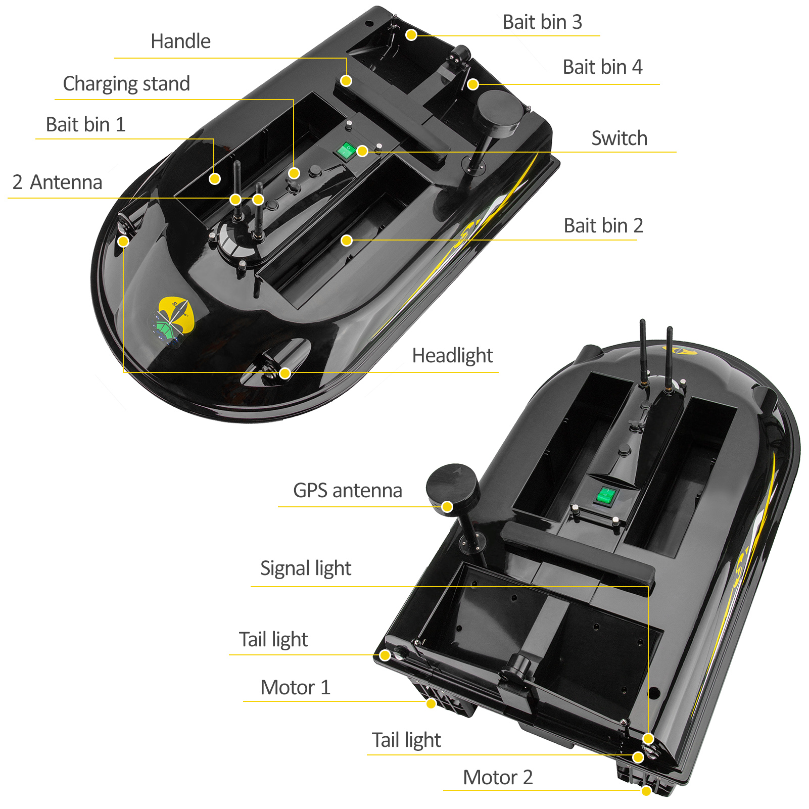 GPS RC Fish Bait Boat 8kg Load - Fishing Gps recensie en prijs